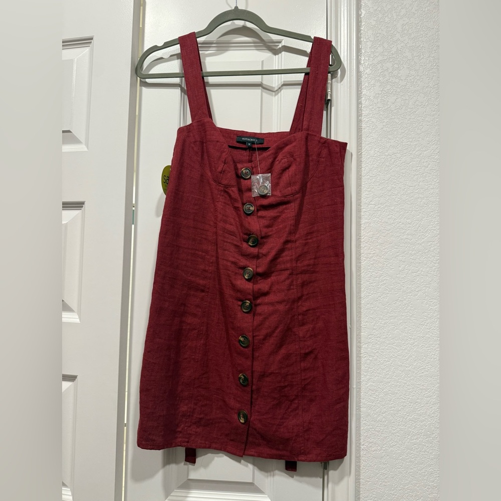 NWT Olivaceous Maroon Button Down Dress